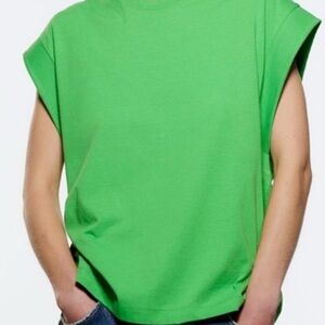 Babaton Vibrant Green Regular  Fit Dropped Sleeve T-shirt Size Large